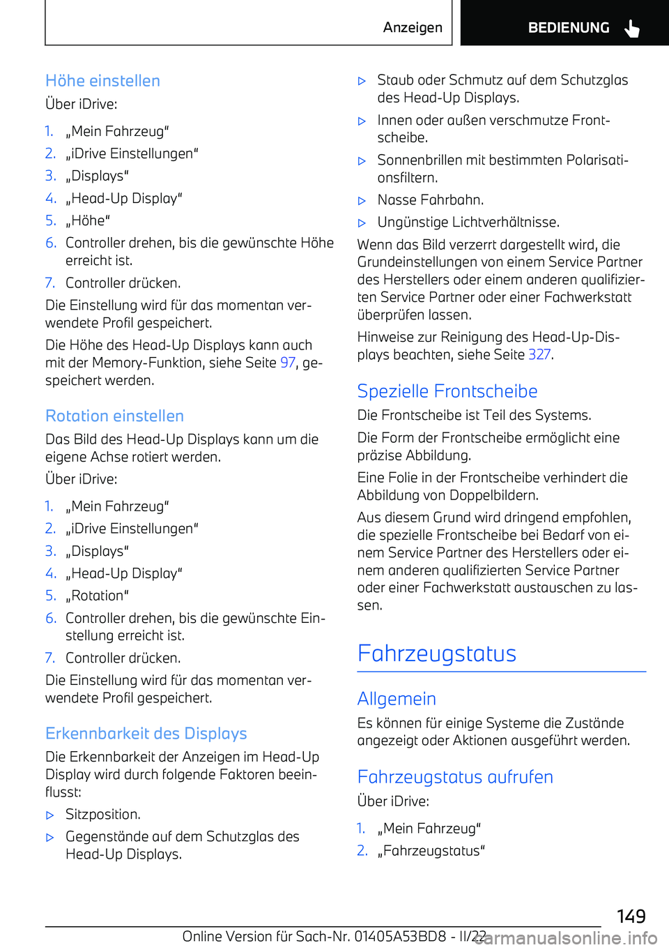 BMW X1 2022  Betriebsanleitungen (in German) H