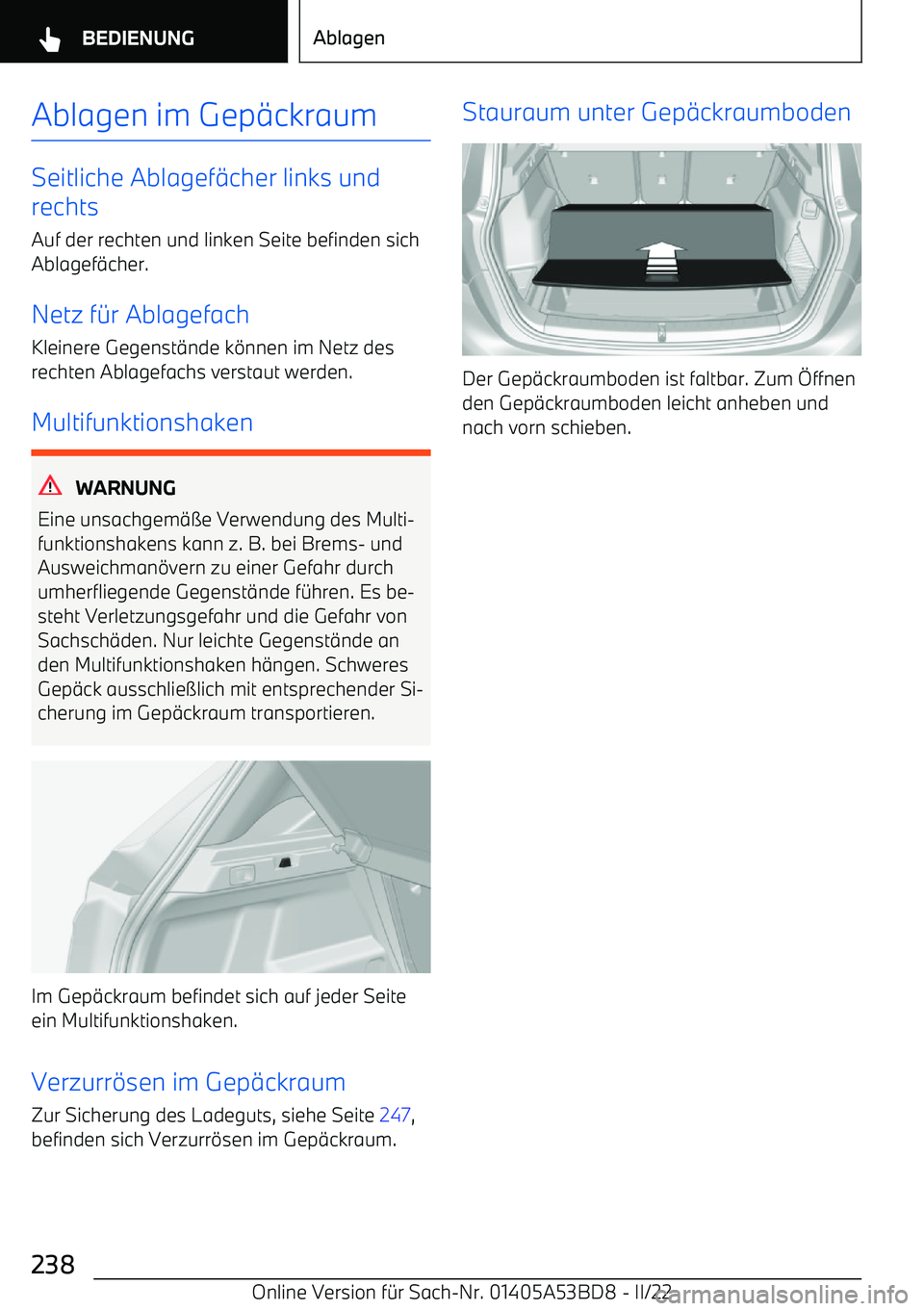 BMW X1 2022 Betriebsanleitungen (in German) Ablagen im Gep BMW X1 2022 Betriebsanleitungen (in German) Ablagen im Gep