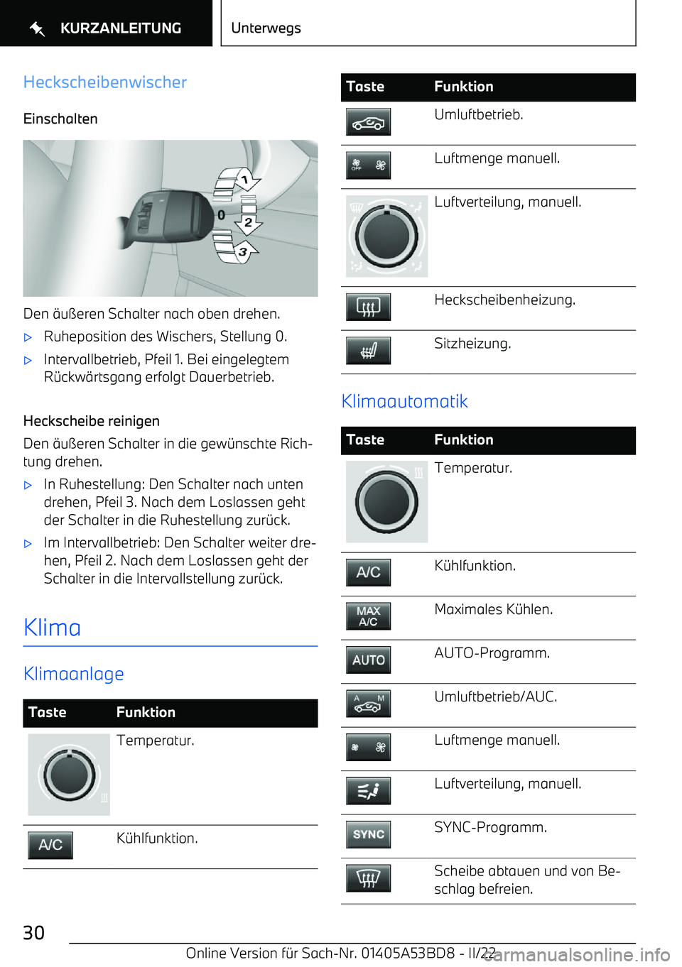BMW X1 2022 Betriebsanleitungen (in German) HeckscheibenwischerEinschalten
Den BMW X1 2022 Betriebsanleitungen (in German) HeckscheibenwischerEinschalten
Den