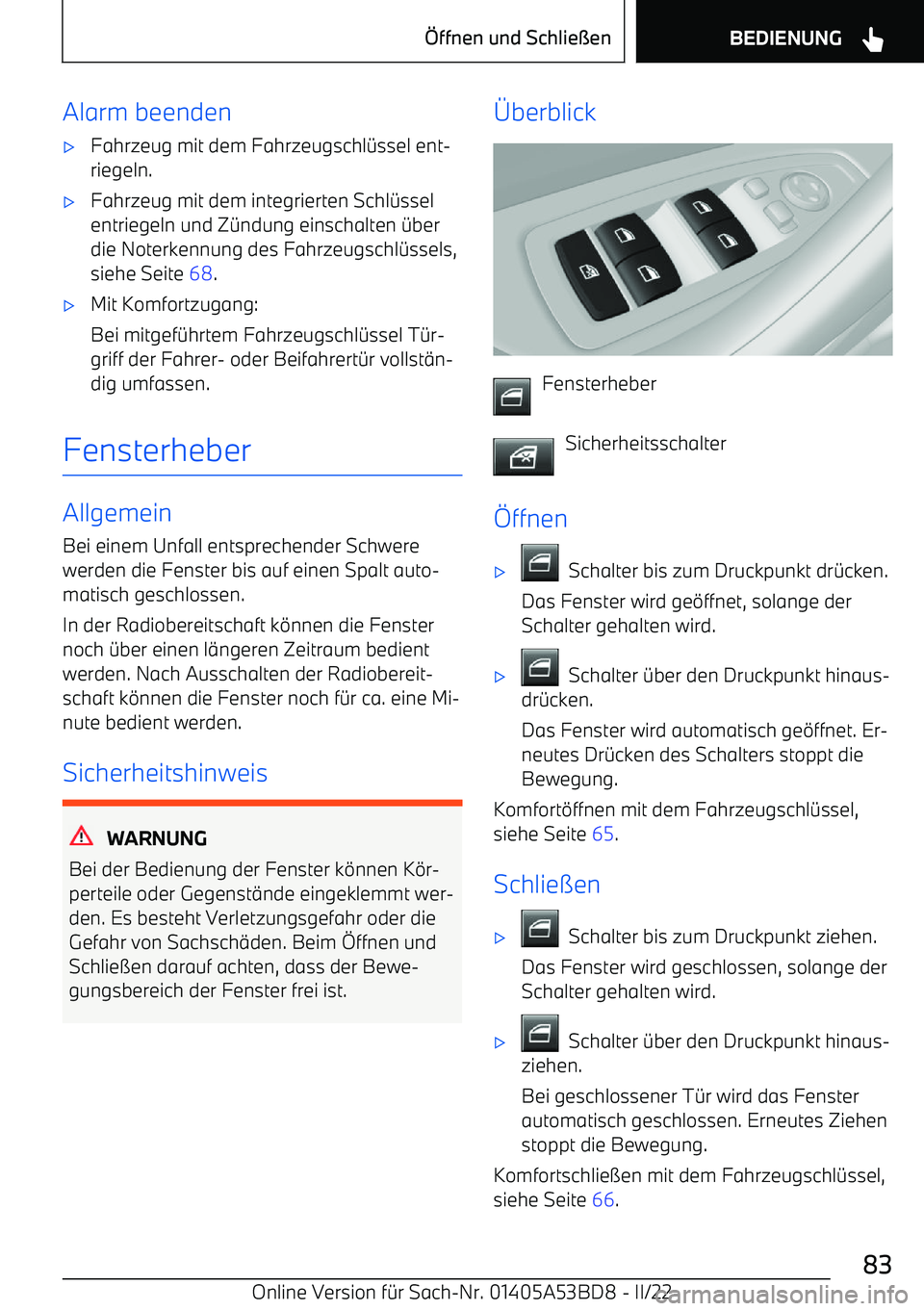 BMW X1 2022  Betriebsanleitungen (in German) Alarm beenden