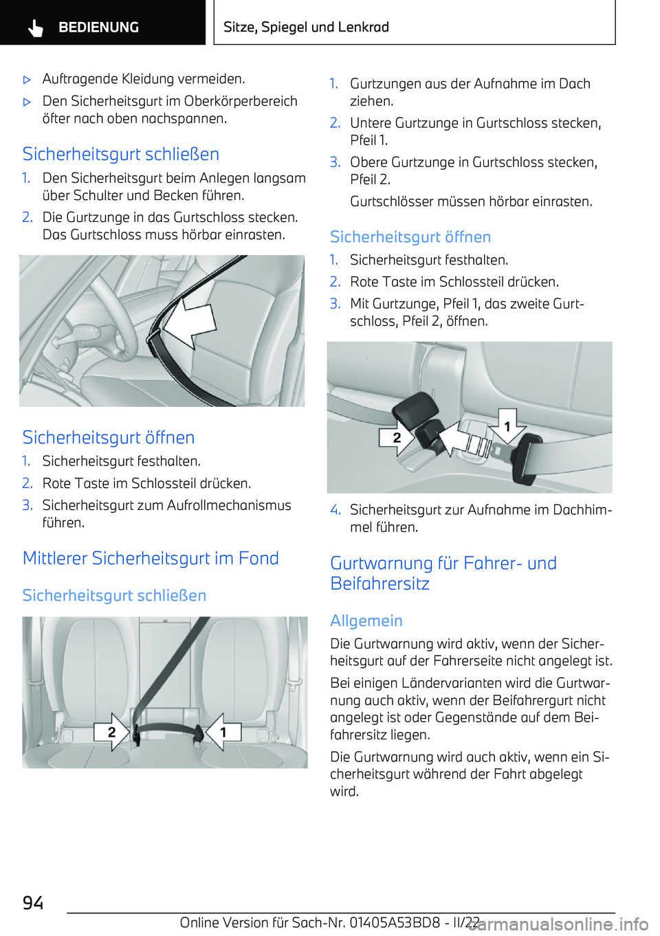 BMW X1 2022  Betriebsanleitungen (in German) 