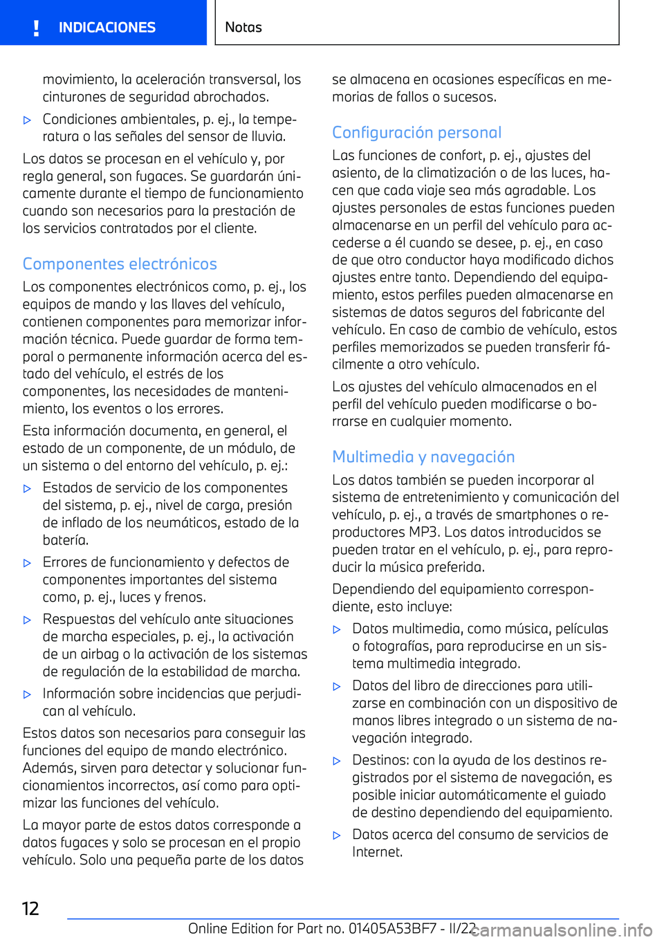 BMW X1 2022 Manuales de Empleo (in Spanish) movimiento, la aceleraci BMW X1 2022 Manuales de Empleo (in Spanish) movimiento, la aceleraci