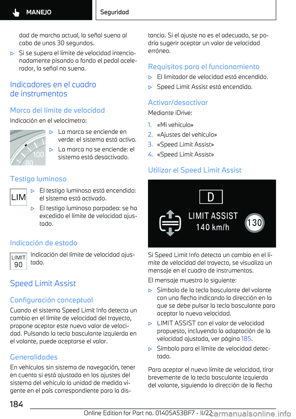 BMW X1 2022  Manuales de Empleo (in Spanish) dad de marcha actual, la se