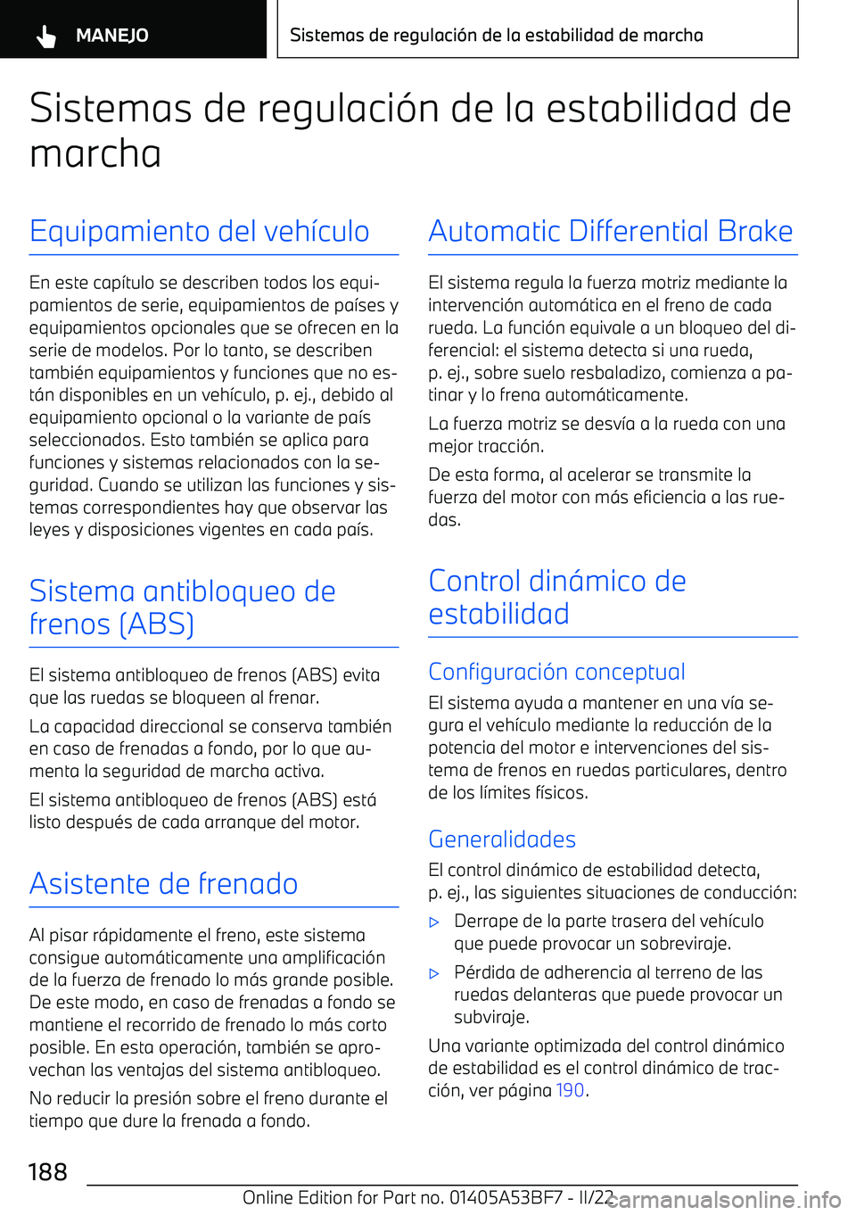 BMW X1 2022  Manuales de Empleo (in Spanish) Sistemas de regulaci