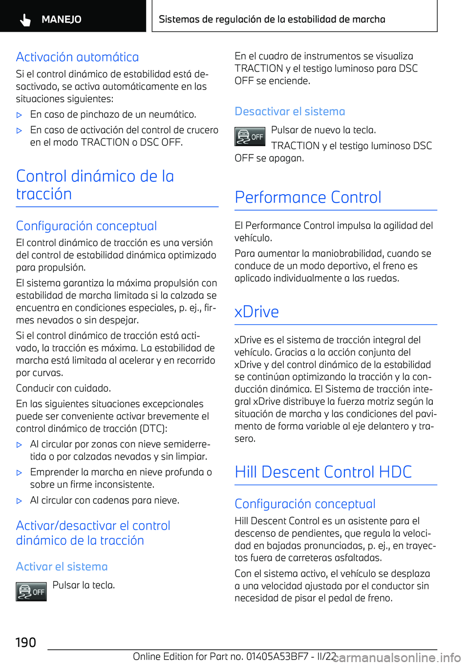 BMW X1 2022  Manuales de Empleo (in Spanish) Activaci