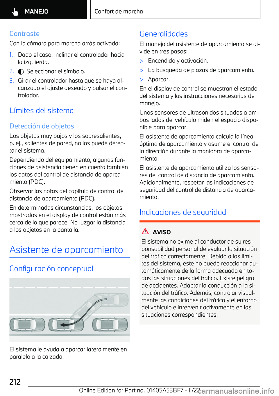 BMW X1 2022  Manuales de Empleo (in Spanish) ContrasteCon la c