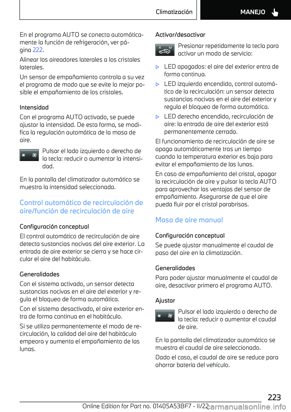 BMW X1 2022  Manuales de Empleo (in Spanish) En el programa AUTO se conecta autom