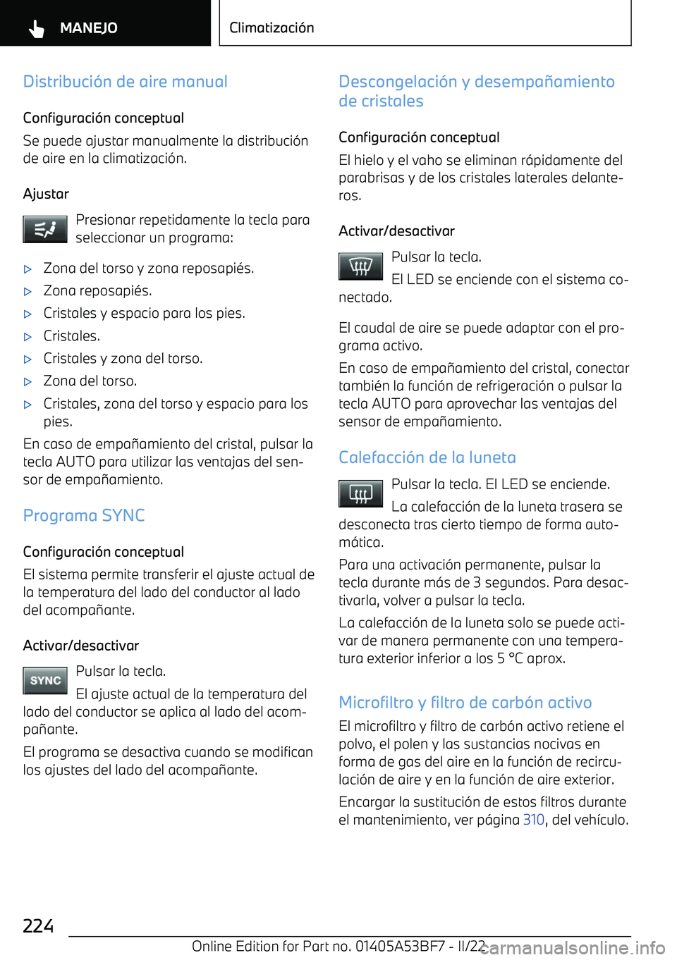 BMW X1 2022  Manuales de Empleo (in Spanish) Distribuci
