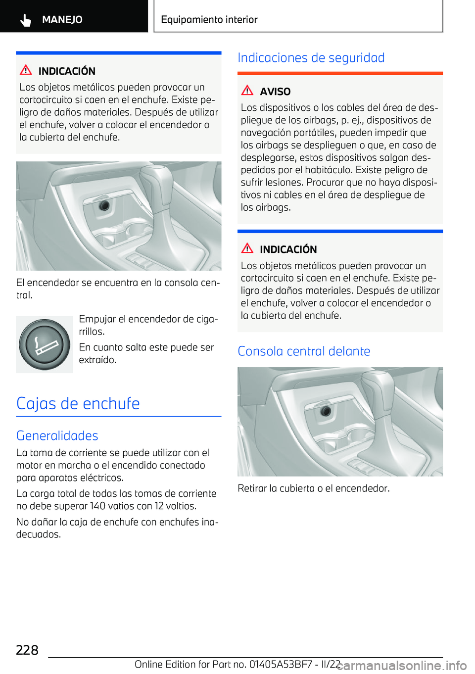 BMW X1 2022  Manuales de Empleo (in Spanish) INDICACI