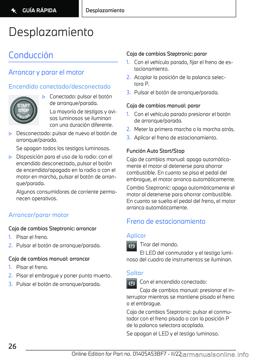 BMW X1 2022 Manuales de Empleo (in Spanish) DesplazamientoConducci BMW X1 2022 Manuales de Empleo (in Spanish) DesplazamientoConducci