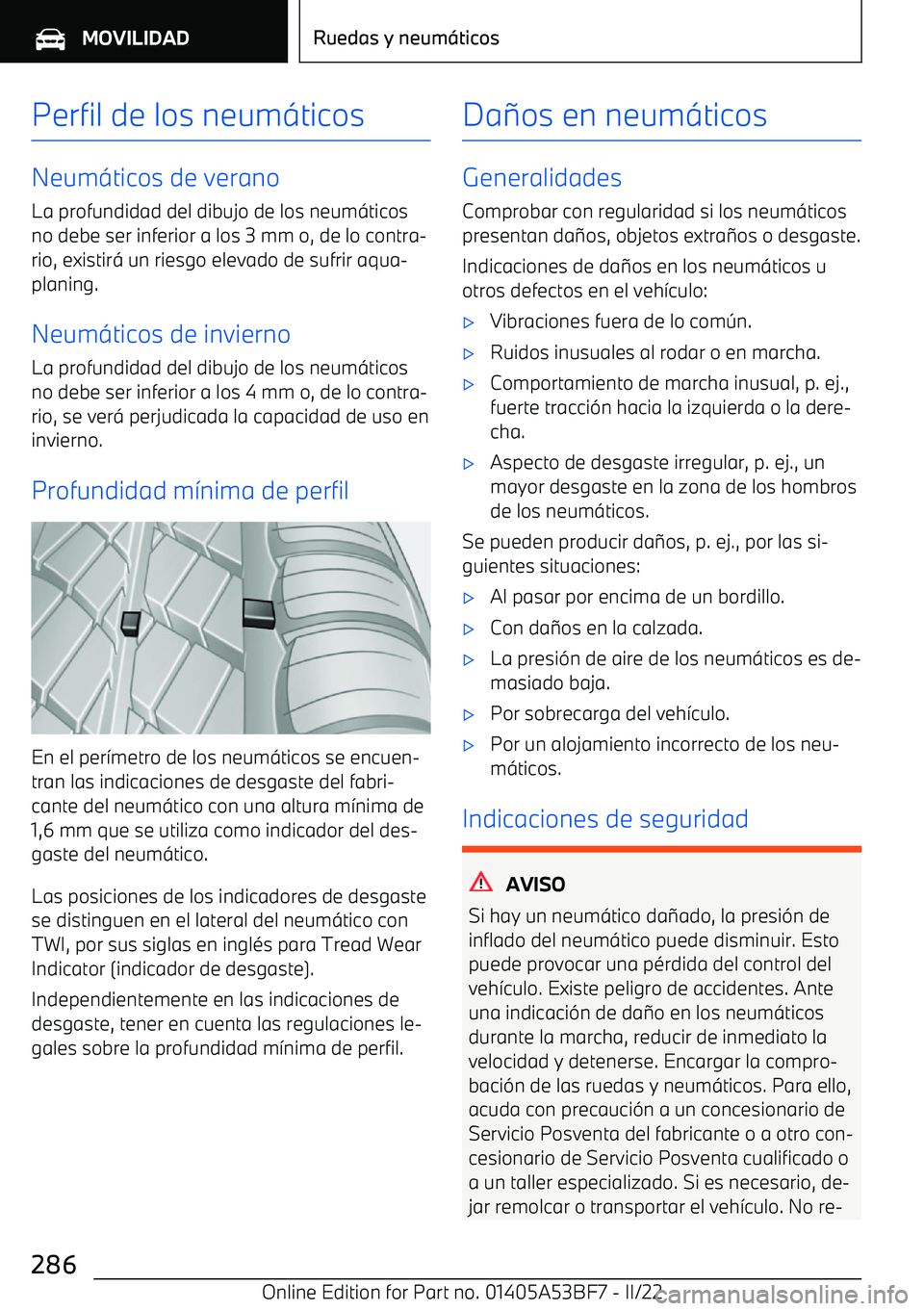 BMW X1 2022 Manuales de Empleo (in Spanish) Perfil de los neum BMW X1 2022 Manuales de Empleo (in Spanish) Perfil de los neum
