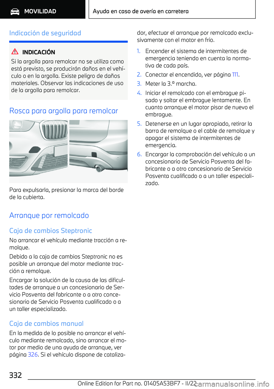 BMW X1 2022 Manuales de Empleo (in Spanish) Indicaci BMW X1 2022 Manuales de Empleo (in Spanish) Indicaci