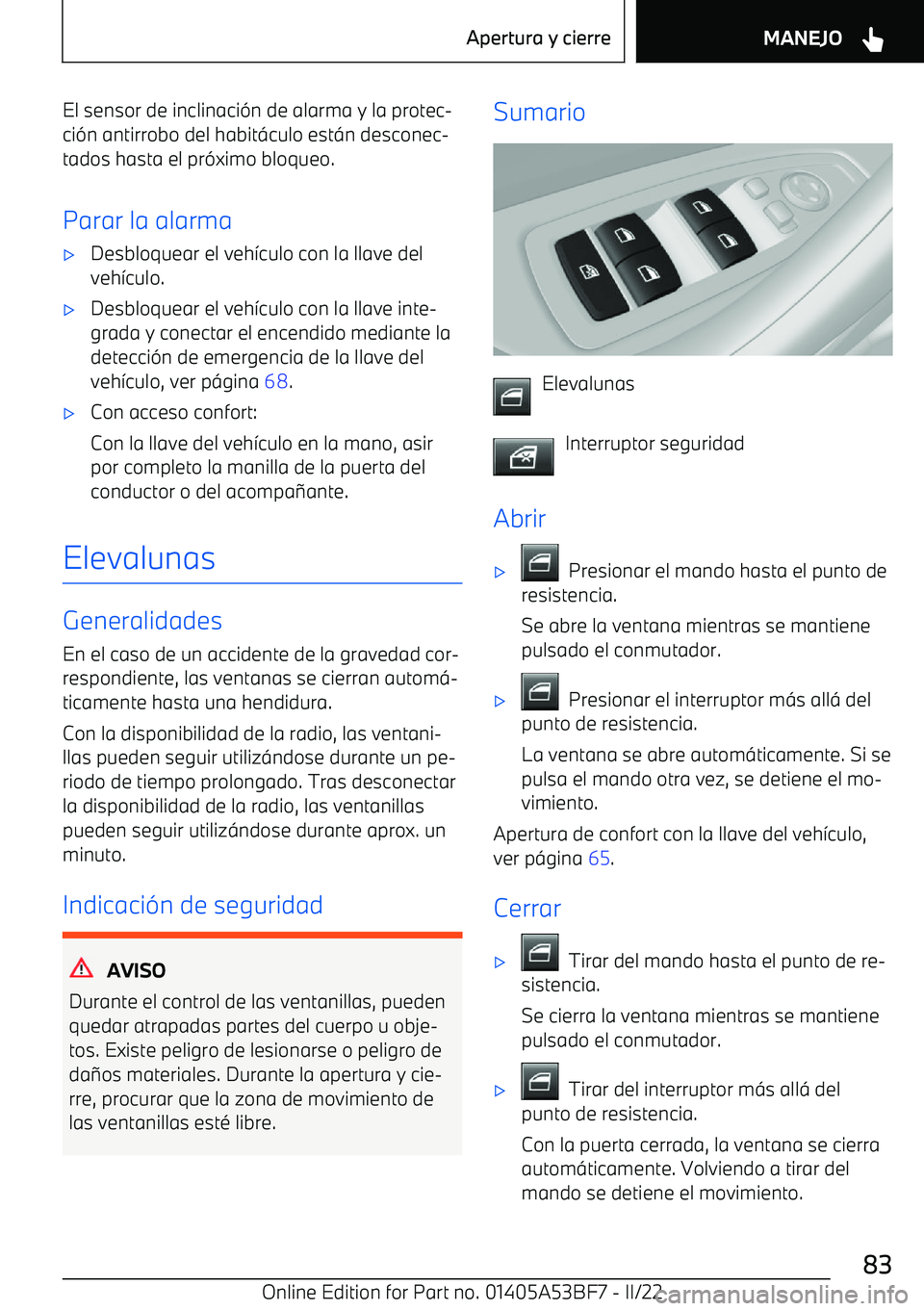 BMW X1 2022 Manuales de Empleo (in Spanish) El sensor de inclinaci BMW X1 2022 Manuales de Empleo (in Spanish) El sensor de inclinaci