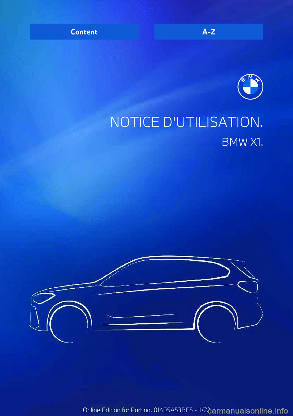 BMW X1 2022  Notices Demploi (in French) NOTICE D