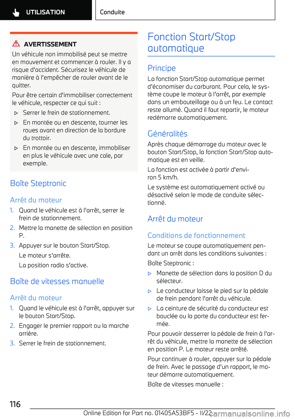 BMW X1 2022 Notices Demploi (in French) AVERTISSEMENT
Un v BMW X1 2022 Notices Demploi (in French) AVERTISSEMENT
Un v