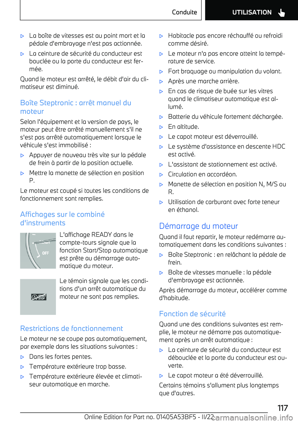 BMW X1 2022 Notices Demploi (in French) BMW X1 2022 Notices Demploi (in French)
