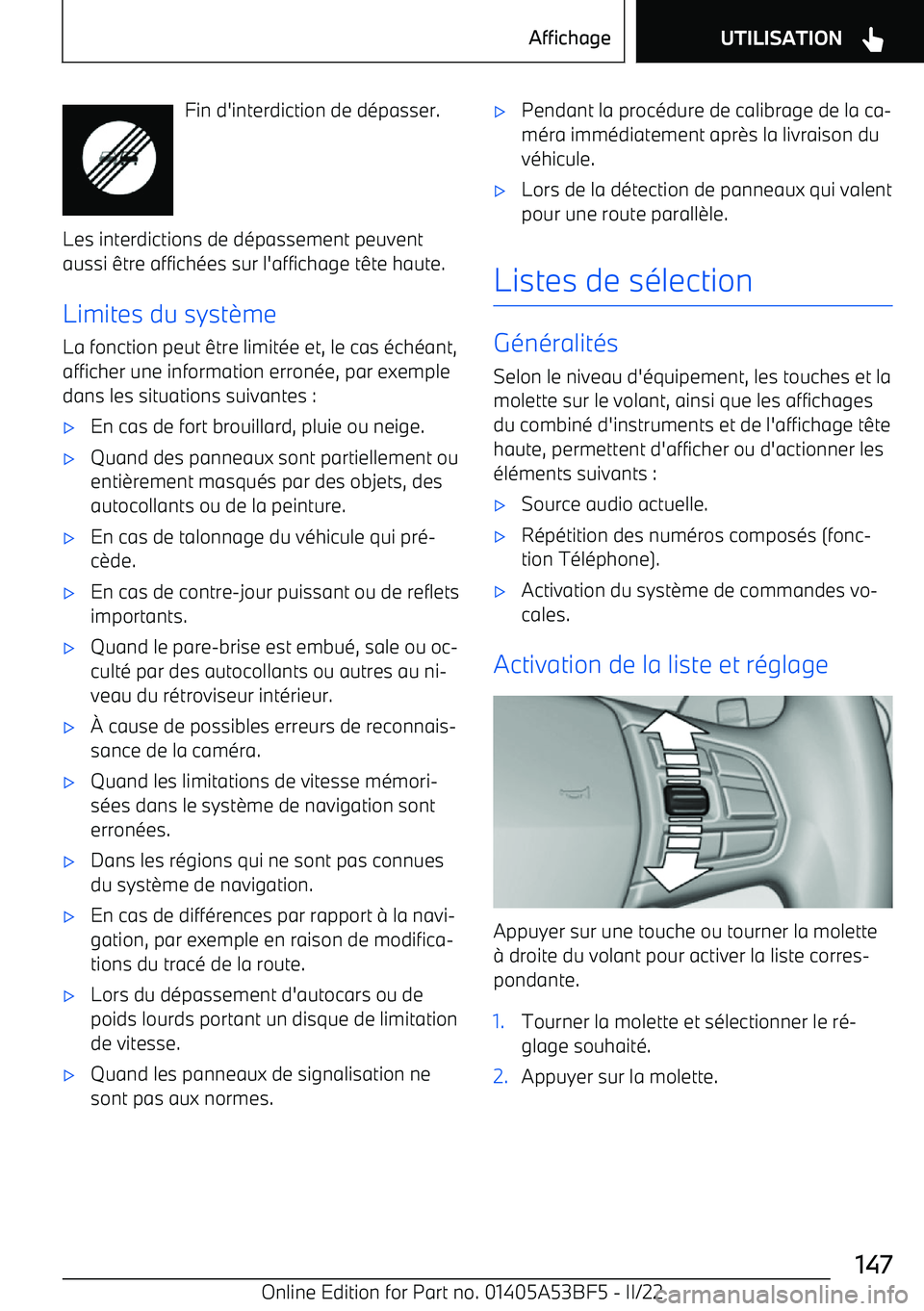 BMW X1 2022 Notices Demploi (in French) Fin d BMW X1 2022 Notices Demploi (in French) Fin d