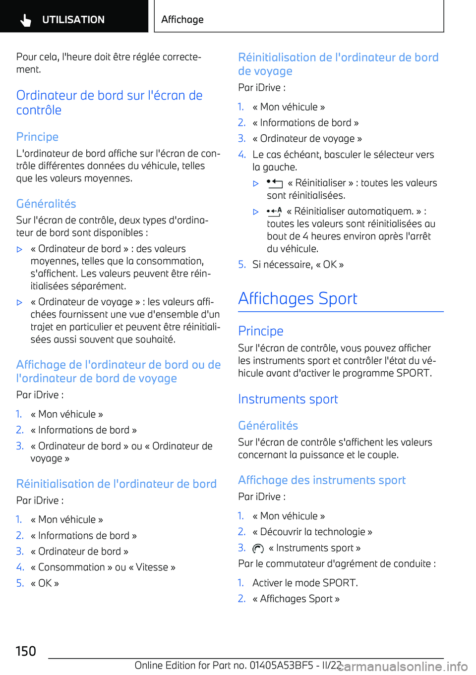 BMW X1 2022 Notices Demploi (in French) Pour cela, l BMW X1 2022 Notices Demploi (in French) Pour cela, l