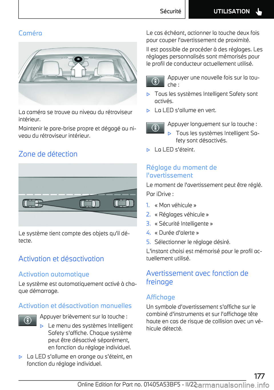 BMW X1 2022 Notices Demploi (in French) Cam BMW X1 2022 Notices Demploi (in French) Cam