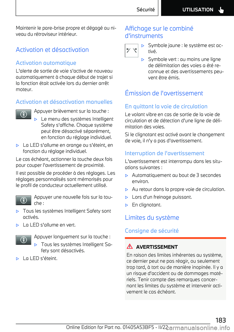 BMW X1 2022 Notices Demploi (in French) Maintenir le pare BMW X1 2022 Notices Demploi (in French) Maintenir le pare