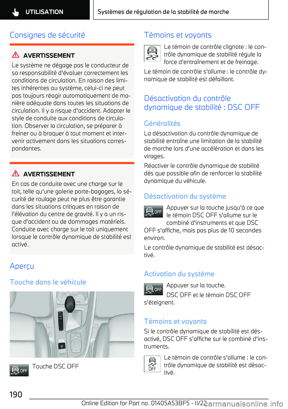 BMW X1 2022 Notices Demploi (in French) Consignes de s BMW X1 2022 Notices Demploi (in French) Consignes de s