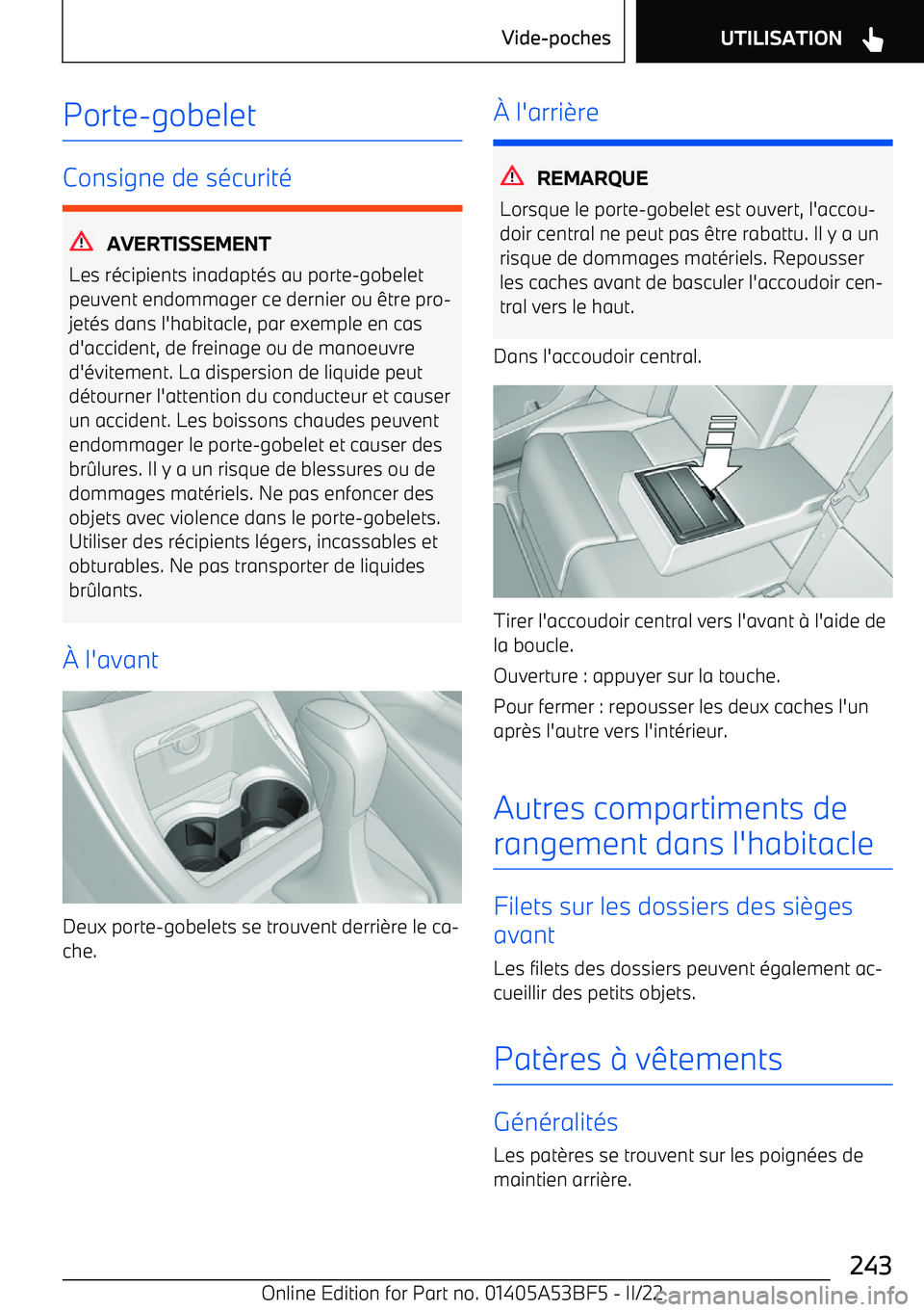 BMW X1 2022 Notices Demploi (in French) Porte BMW X1 2022 Notices Demploi (in French) Porte