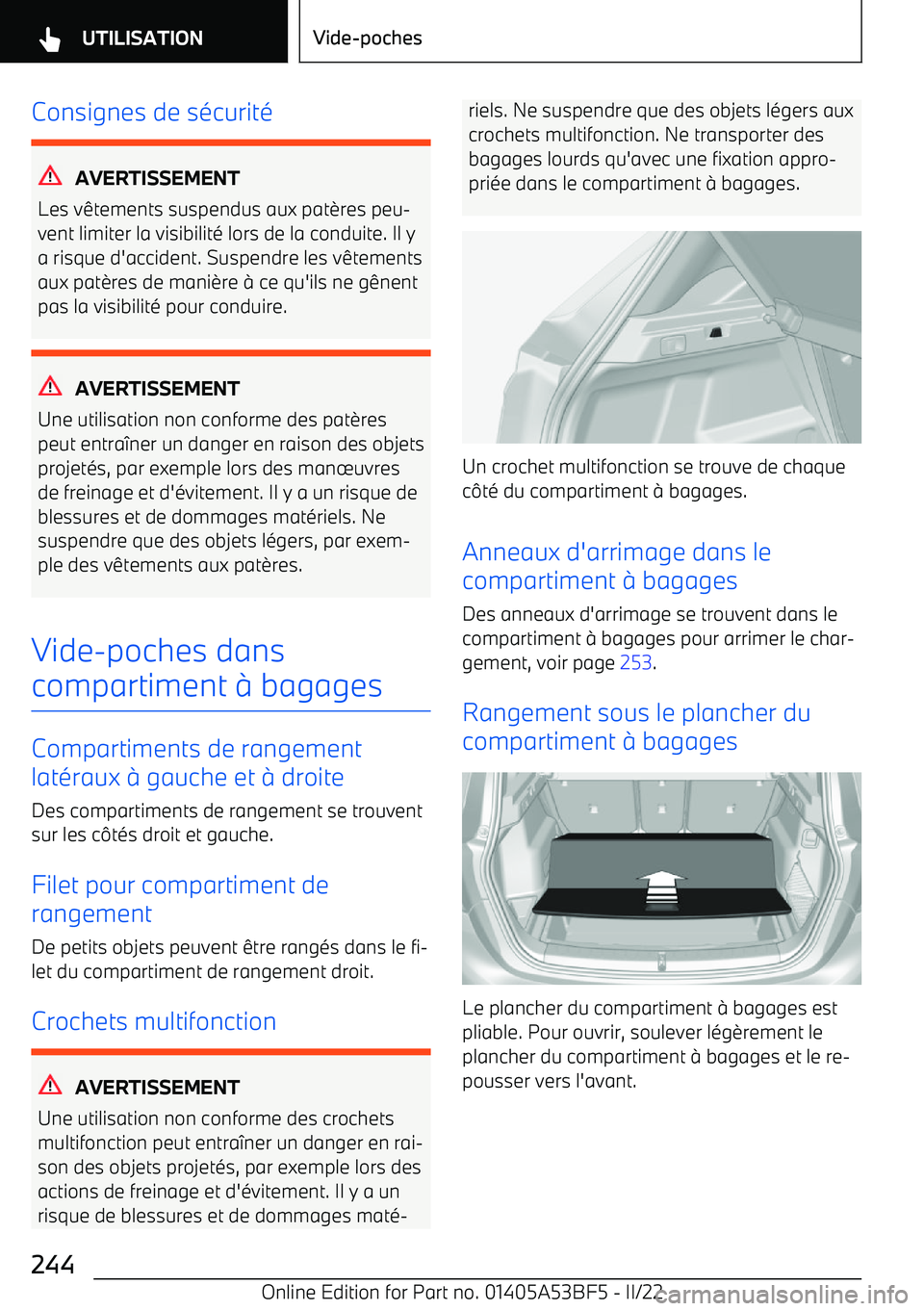 BMW X1 2022 Notices Demploi (in French) Consignes de s BMW X1 2022 Notices Demploi (in French) Consignes de s