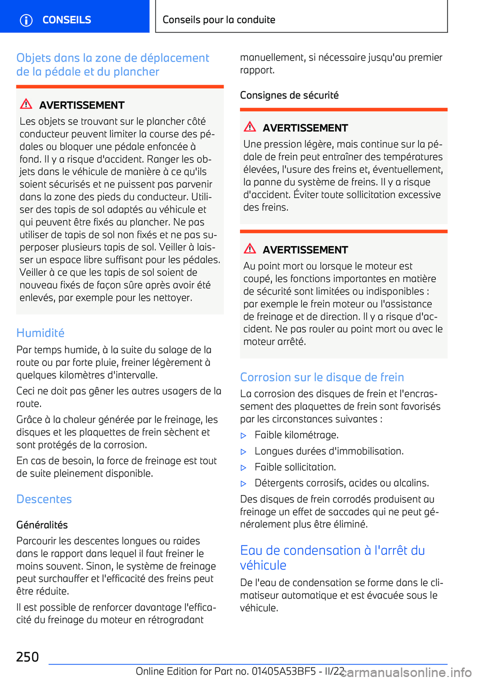 BMW X1 2022 Notices Demploi (in French) Objets dans la zone de d BMW X1 2022 Notices Demploi (in French) Objets dans la zone de d