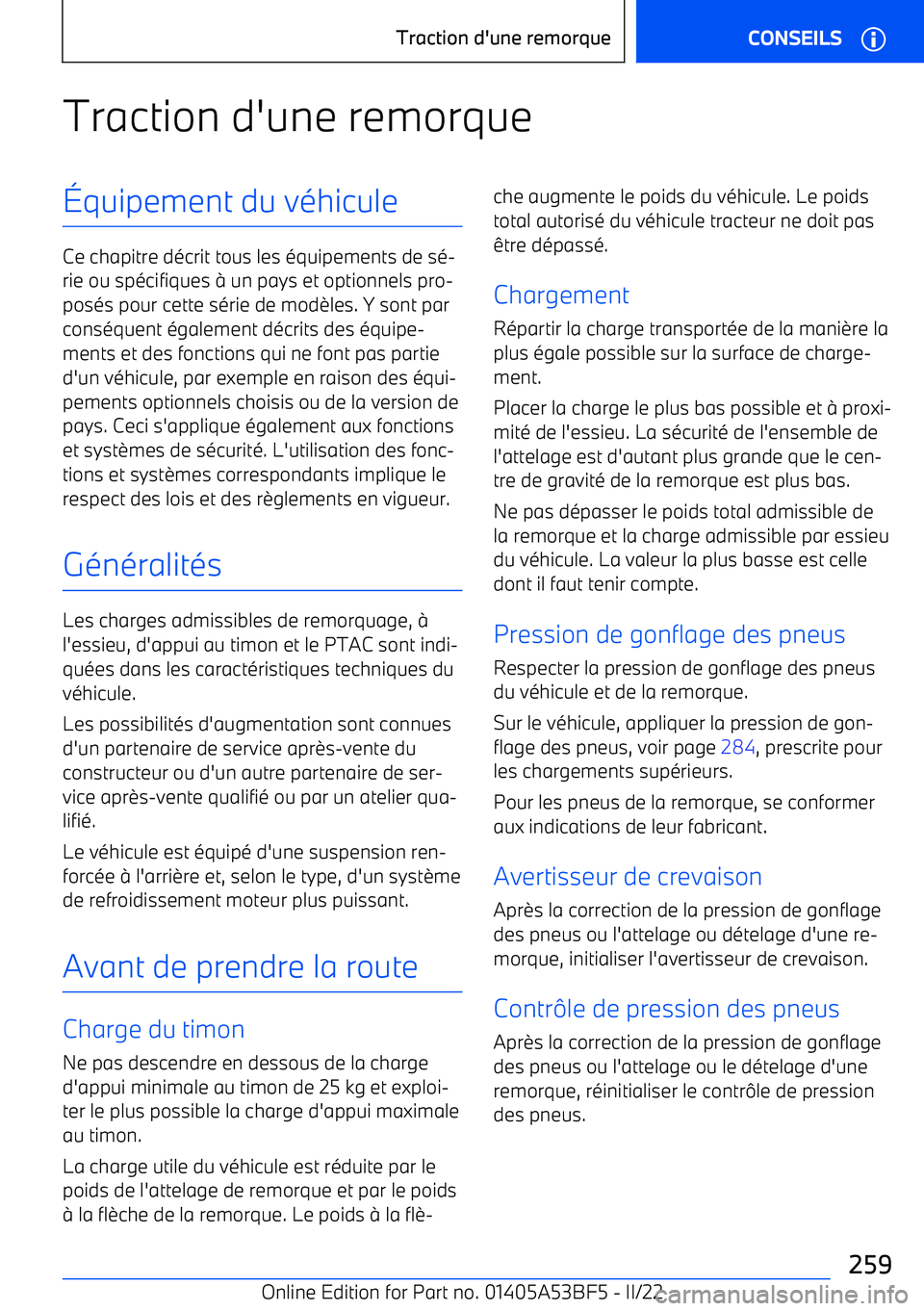 BMW X1 2022 Notices Demploi (in French) Traction d BMW X1 2022 Notices Demploi (in French) Traction d