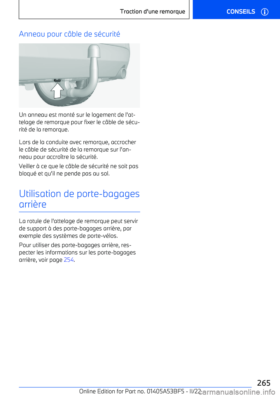 BMW X1 2022 Notices Demploi (in French) Anneau pour c BMW X1 2022 Notices Demploi (in French) Anneau pour c