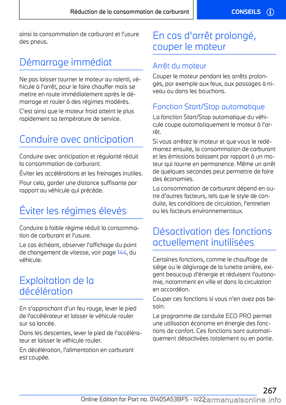 BMW X1 2022 Notices Demploi (in French) ainsi la consommation de carburant et l BMW X1 2022 Notices Demploi (in French) ainsi la consommation de carburant et l
