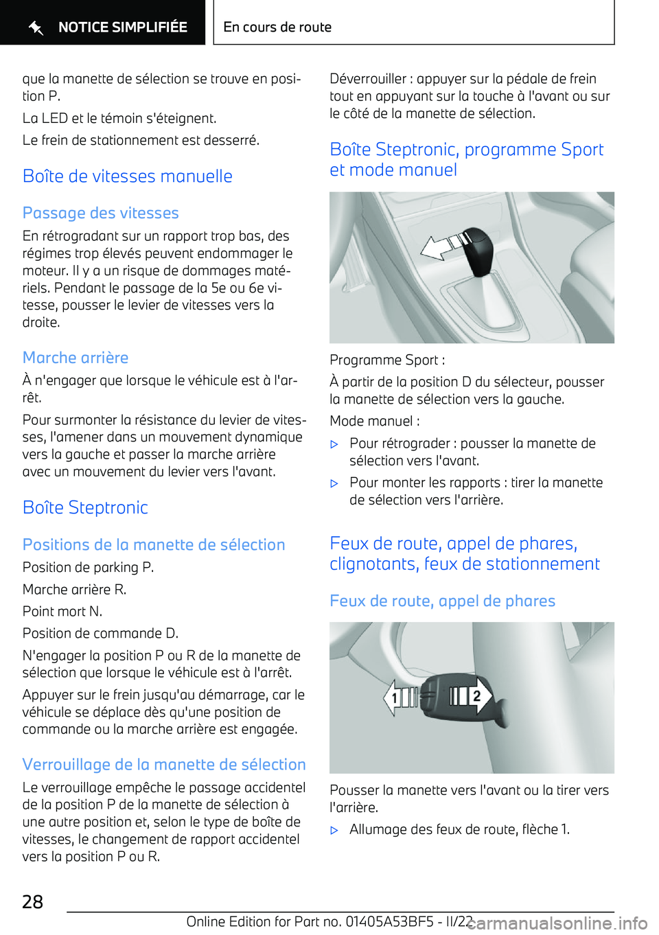 BMW X1 2022 Notices Demploi (in French) que la manette de s BMW X1 2022 Notices Demploi (in French) que la manette de s