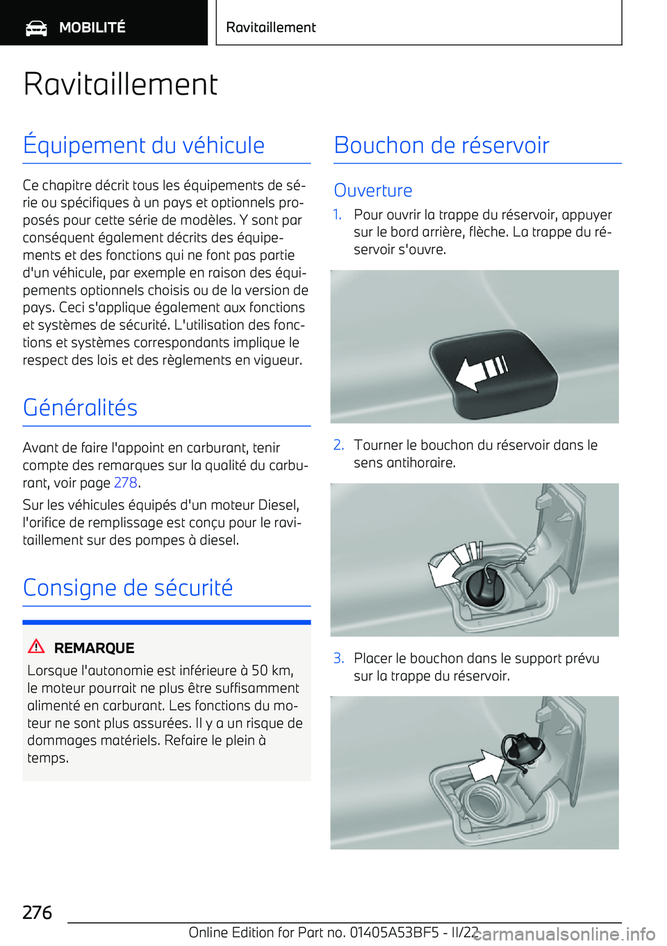 BMW X1 2022 Notices Demploi (in French) Ravitaillement BMW X1 2022 Notices Demploi (in French) Ravitaillement