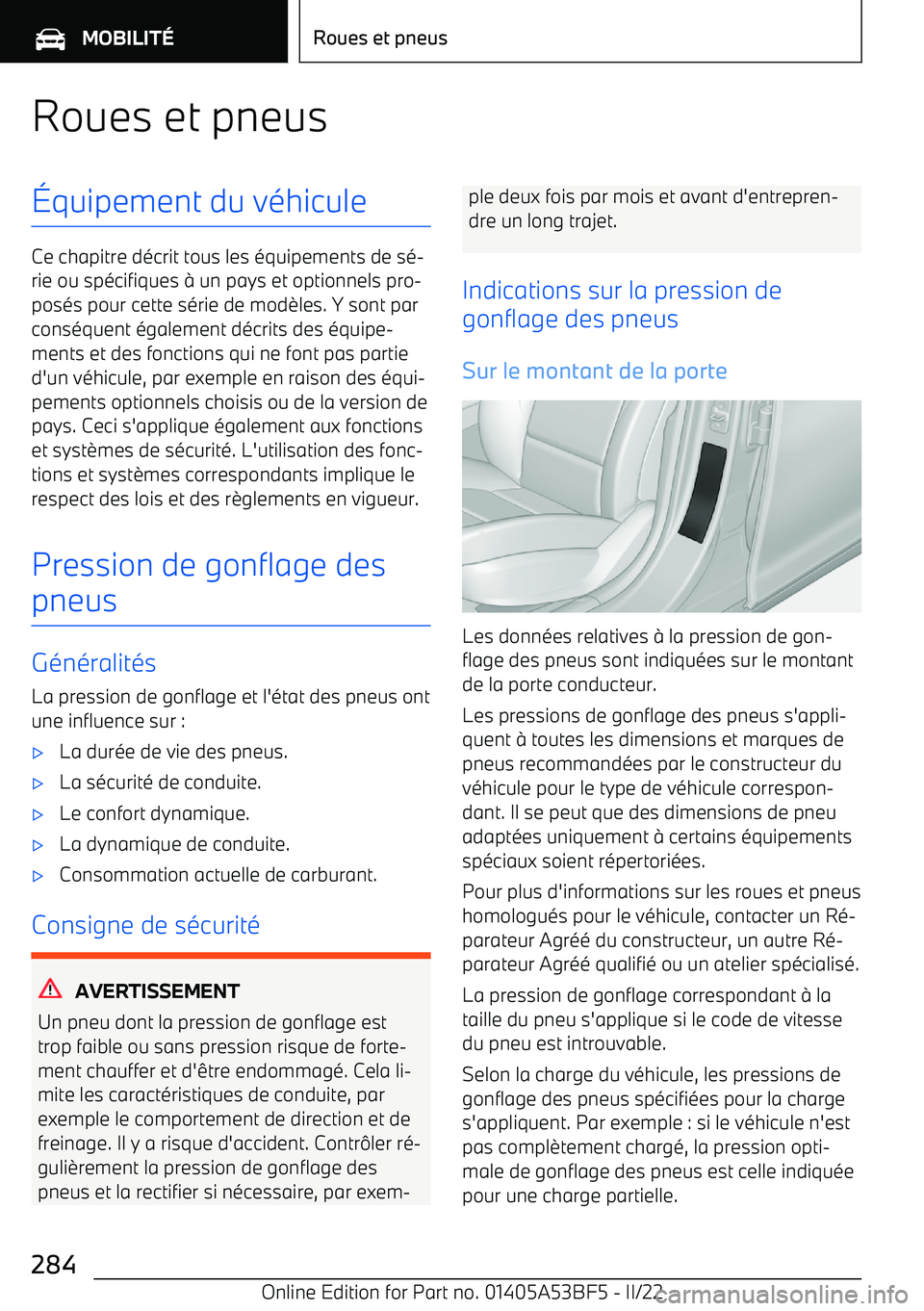 BMW X1 2022 Notices Demploi (in French) Roues et pneus BMW X1 2022 Notices Demploi (in French) Roues et pneus