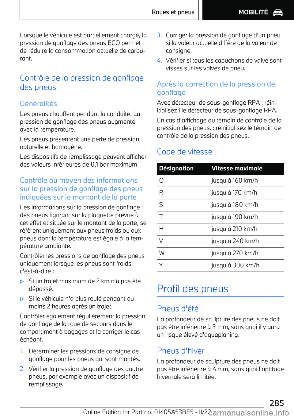 BMW X1 2022 Notices Demploi (in French) Lorsque le v BMW X1 2022 Notices Demploi (in French) Lorsque le v