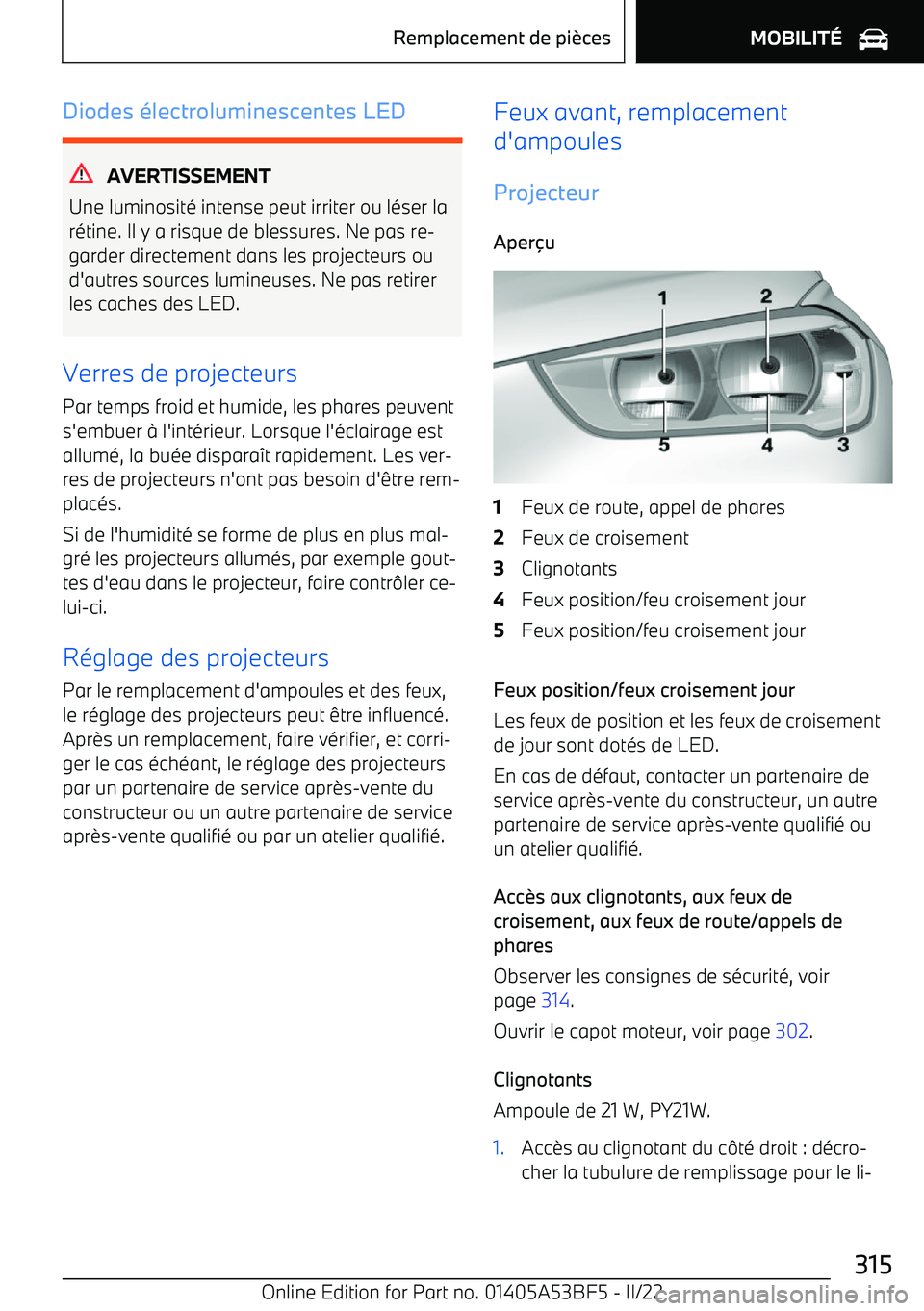 BMW X1 2022 Notices Demploi (in French) Diodes BMW X1 2022 Notices Demploi (in French) Diodes