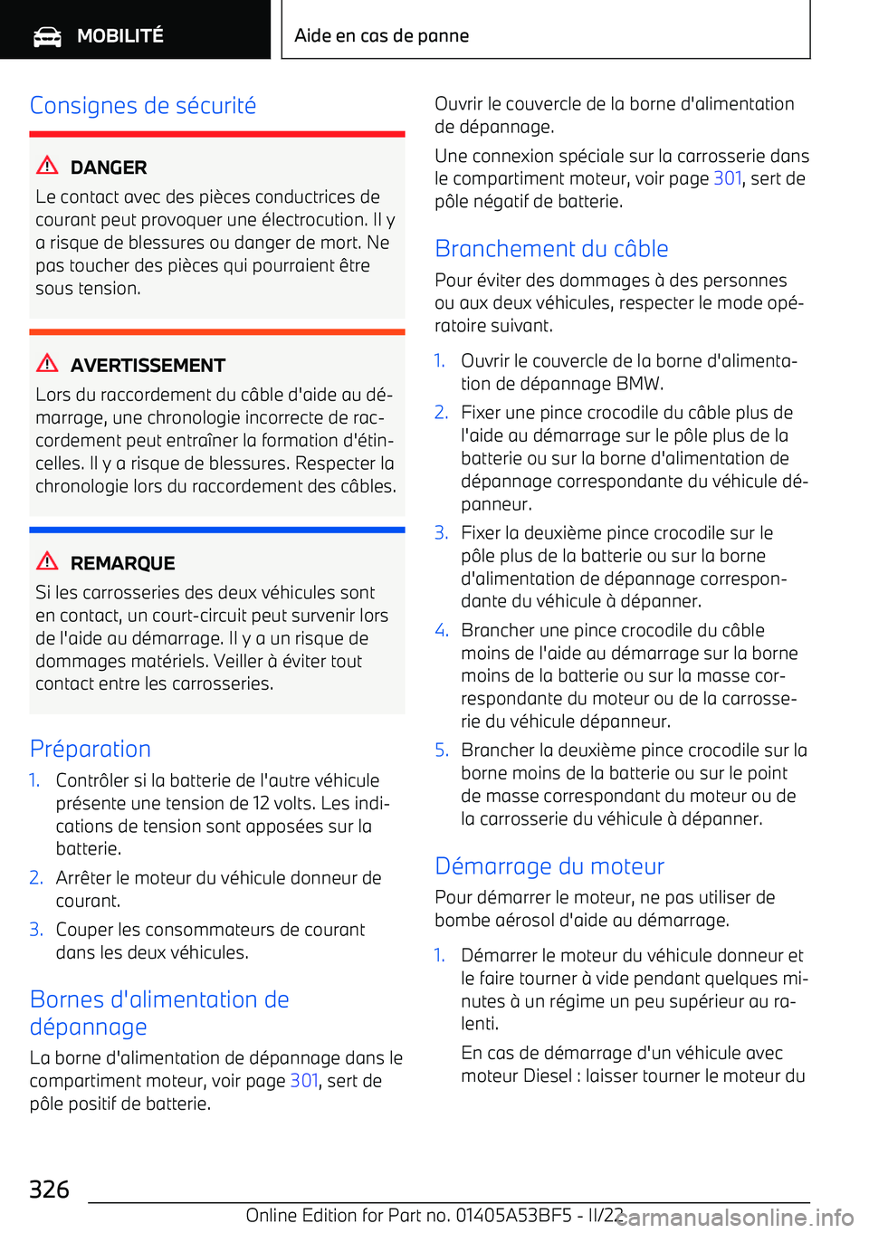 BMW X1 2022 Notices Demploi (in French) Consignes de s BMW X1 2022 Notices Demploi (in French) Consignes de s