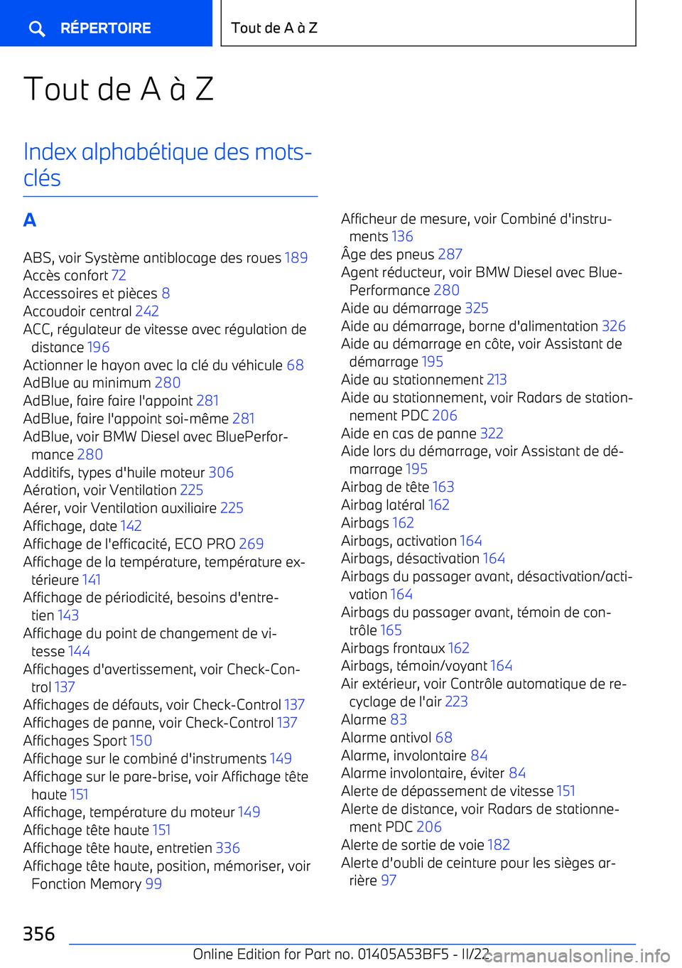 BMW X1 2022 Notices Demploi (in French) Tout de A BMW X1 2022 Notices Demploi (in French) Tout de A