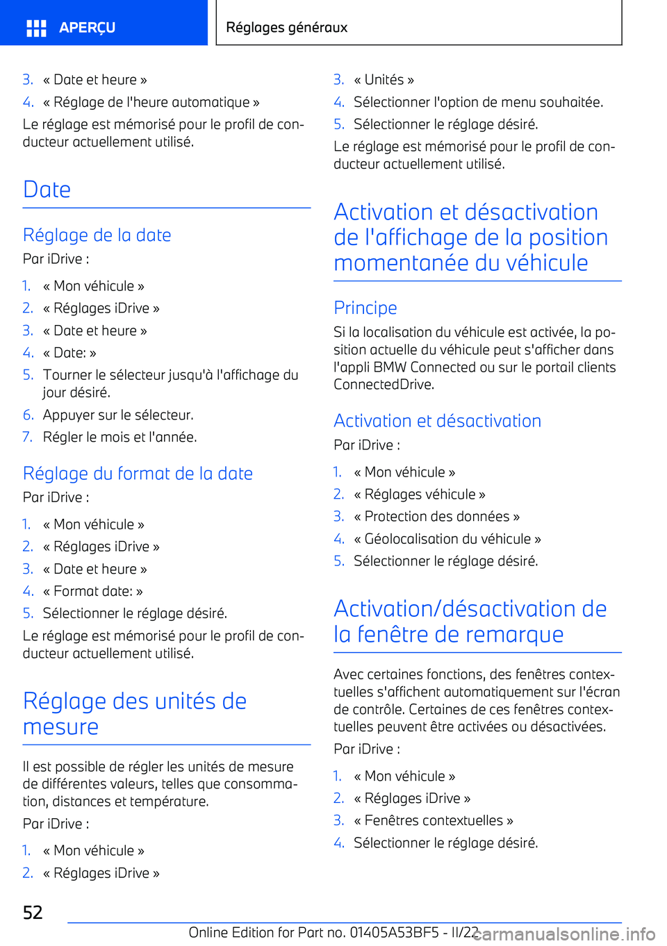 BMW X1 2022 Notices Demploi (in French) 3. BMW X1 2022 Notices Demploi (in French) 3.