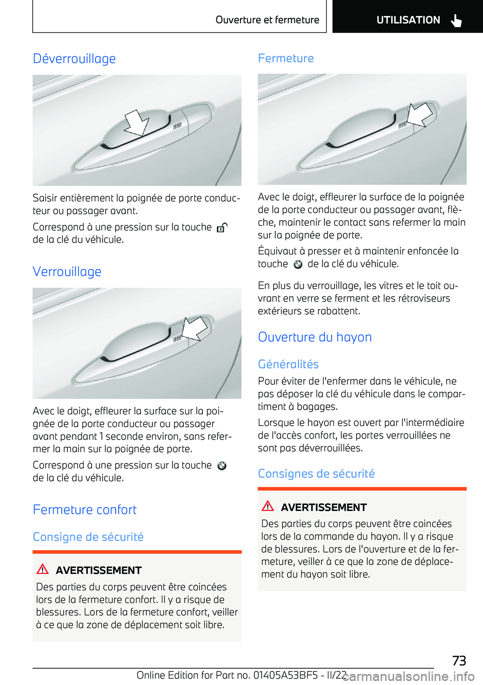 BMW X1 2022 Notices Demploi (in French) D BMW X1 2022 Notices Demploi (in French) D