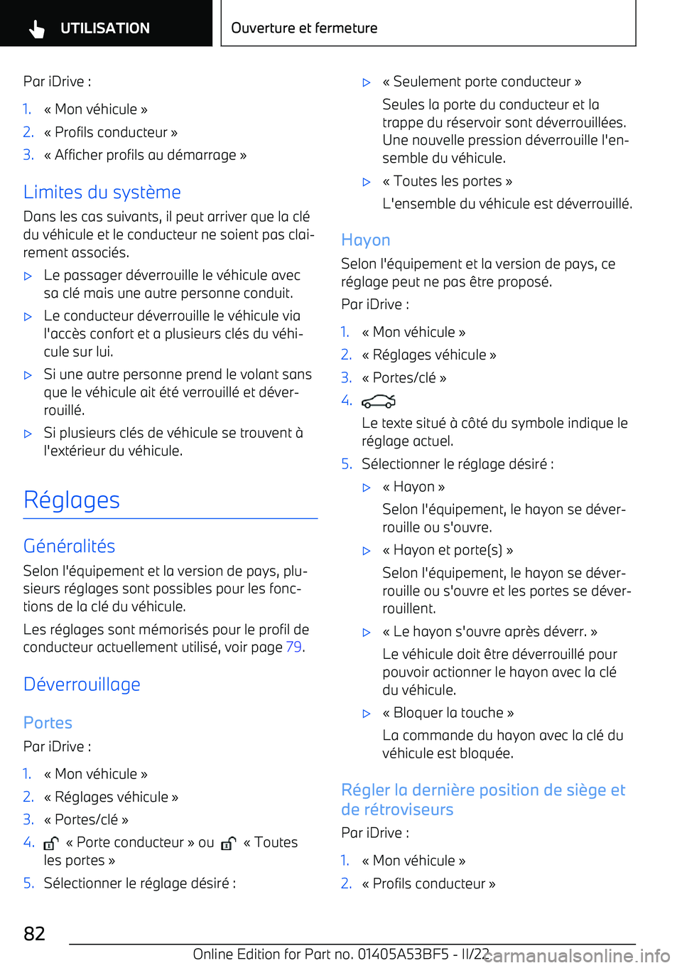 BMW X1 2022 Notices Demploi (in French) Par iDrive :1. BMW X1 2022 Notices Demploi (in French) Par iDrive :1.