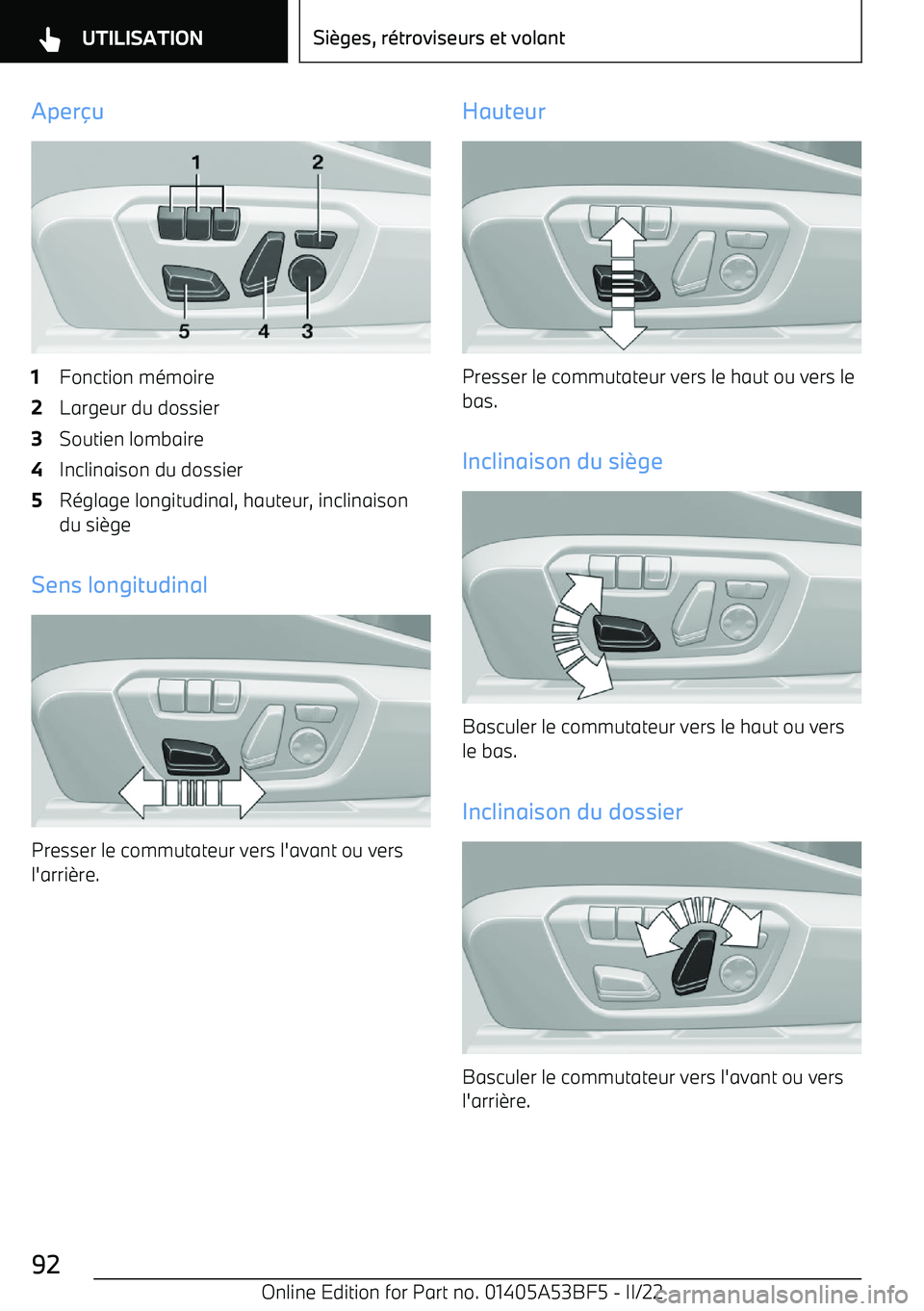 BMW X1 2022 Notices Demploi (in French) Aper BMW X1 2022 Notices Demploi (in French) Aper
