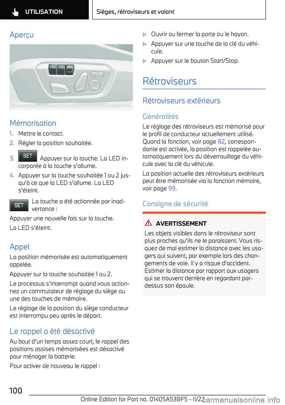 BMW X1 2022 Notices Demploi (in French) Aper BMW X1 2022 Notices Demploi (in French) Aper