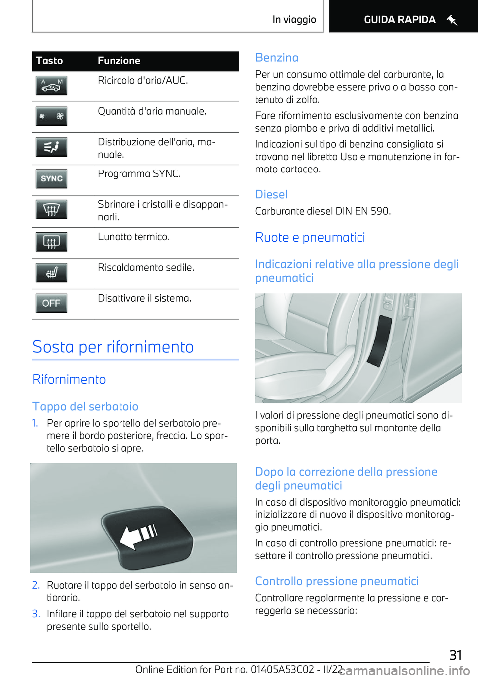 BMW X1 2022  Libretti Di Uso E manutenzione (in Italian) TastoFunzioneRicircolo d