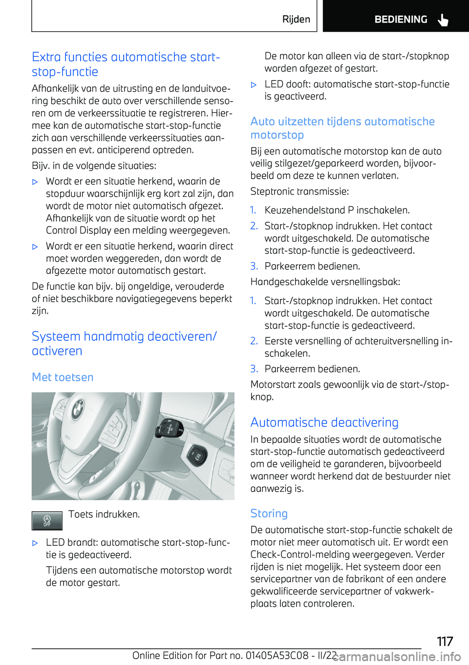 BMW X1 2022 Instructieboekjes (in Dutch) Extra functies automatische start BMW X1 2022 Instructieboekjes (in Dutch) Extra functies automatische start