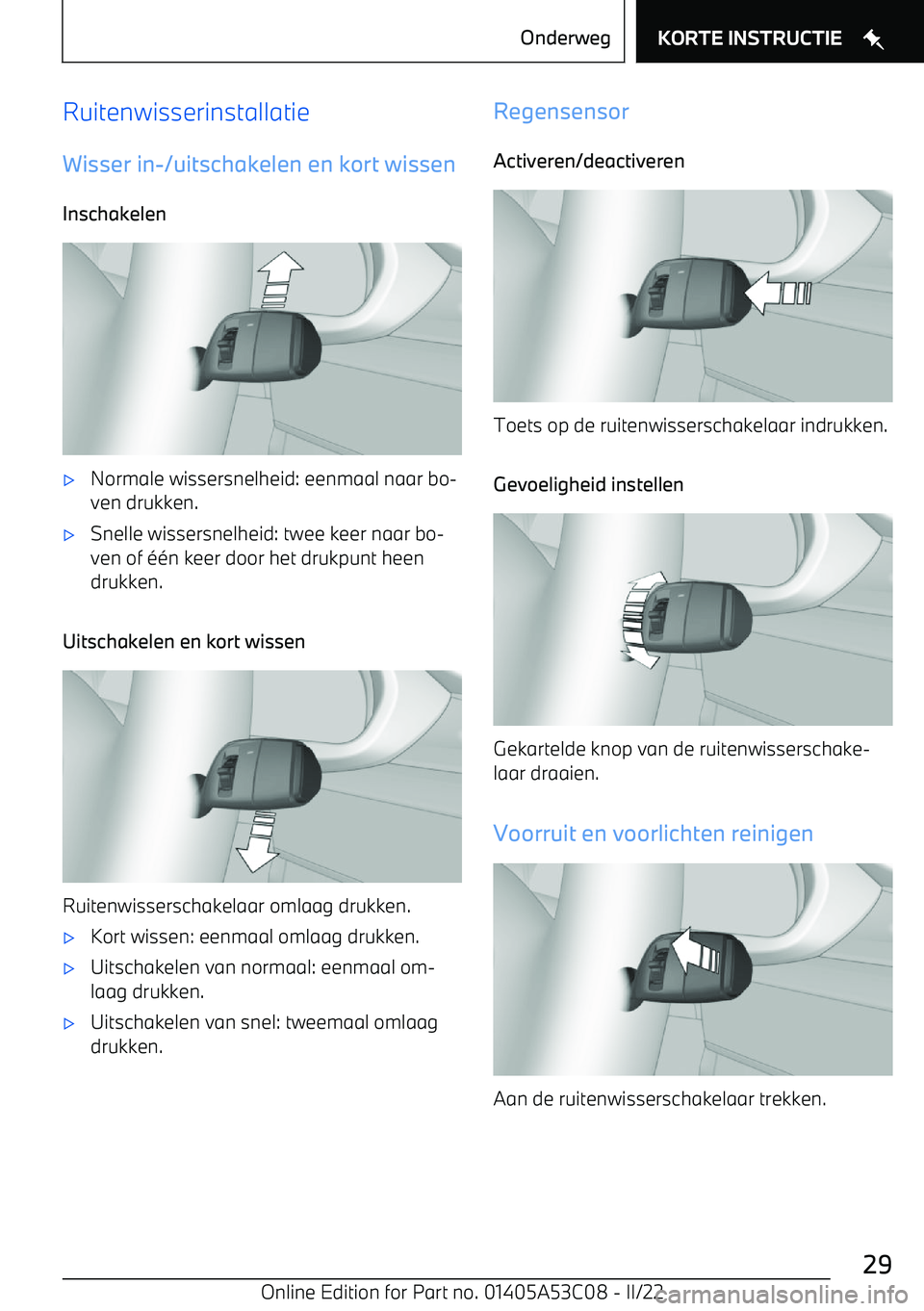 BMW X1 2022 Instructieboekjes (in Dutch) RuitenwisserinstallatieWisser in BMW X1 2022 Instructieboekjes (in Dutch) RuitenwisserinstallatieWisser in