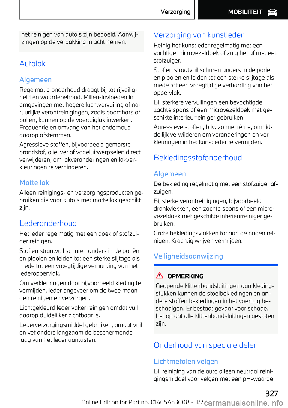 BMW X1 2022 Instructieboekjes (in Dutch) het reinigen van auto BMW X1 2022 Instructieboekjes (in Dutch) het reinigen van auto