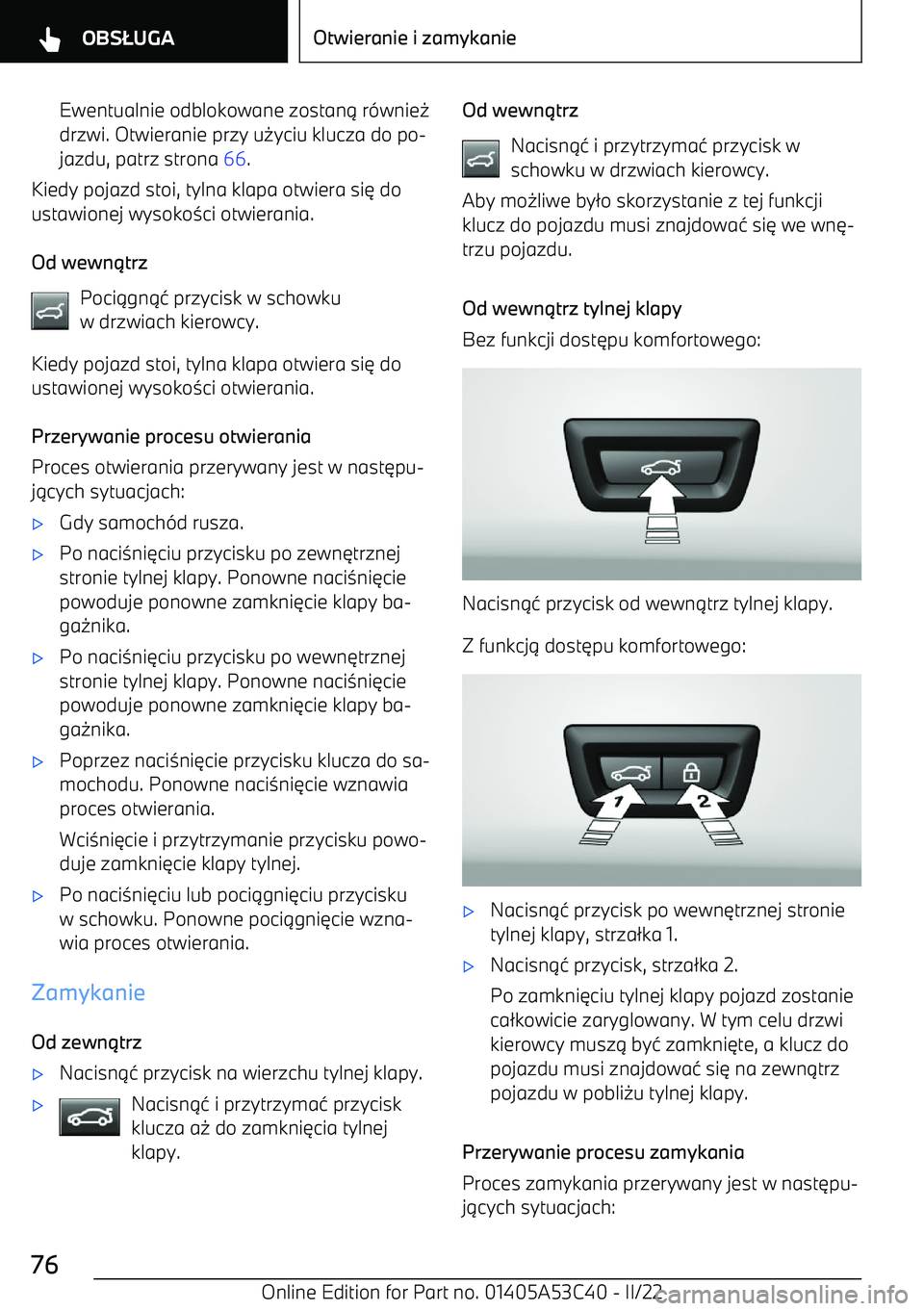 BMW X1 2022 Instrukcja obsługi (in Polish) Ewentualnie odblokowane zostan BMW X1 2022 Instrukcja obsługi (in Polish) Ewentualnie odblokowane zostan