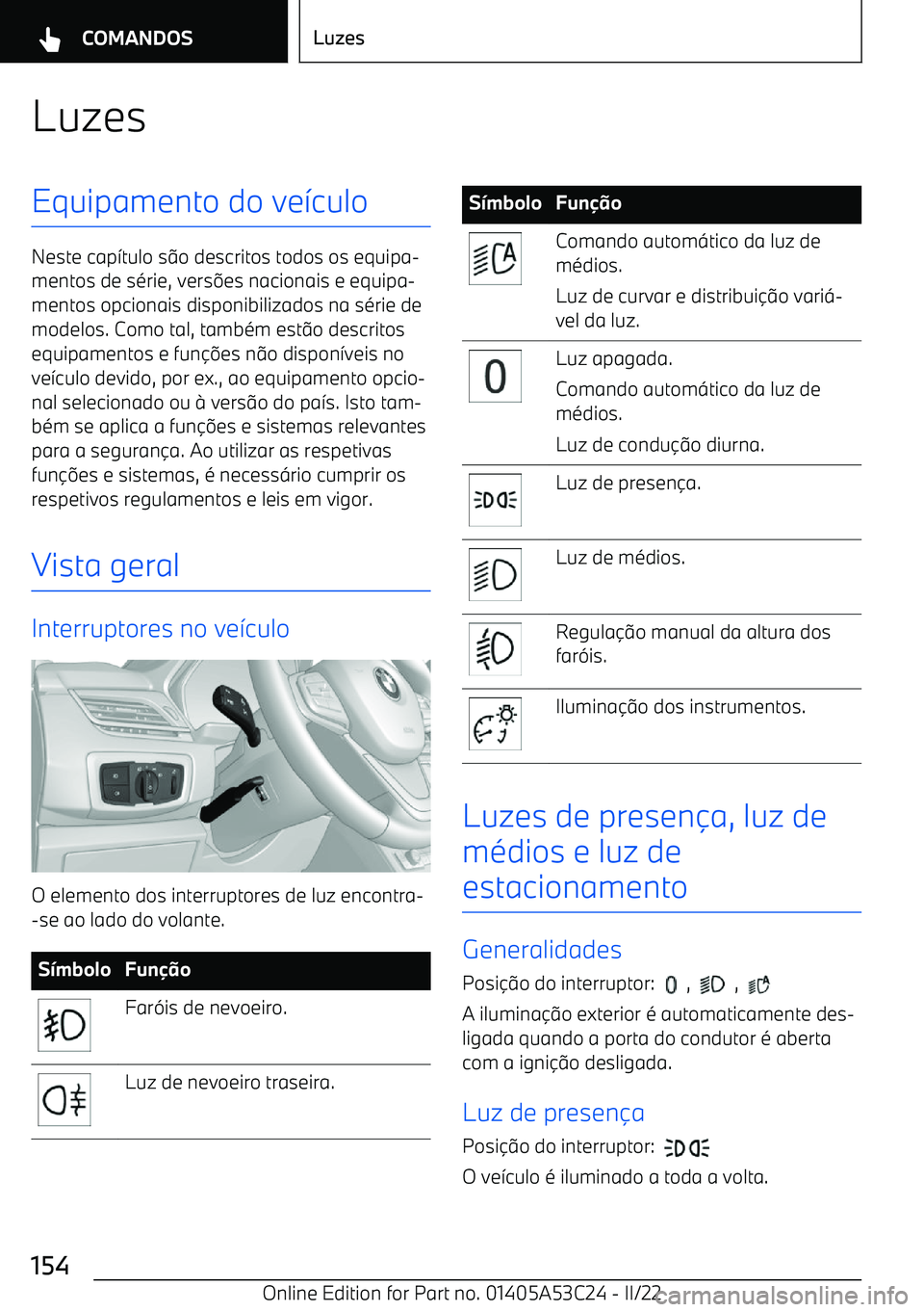 BMW X1 2022 Manual do condutor (in Portuguese) LuzesEquipamento do ve BMW X1 2022 Manual do condutor (in Portuguese) LuzesEquipamento do ve