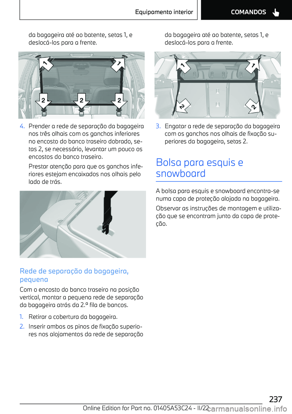 BMW X1 2022  Manual do condutor (in Portuguese) da bagageira at